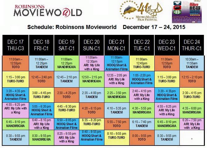 mmff new wave 2015 robinsons manila schedule