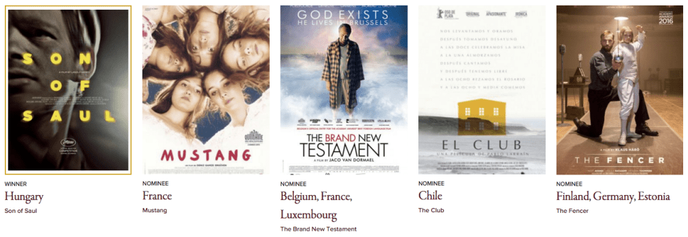 Golden Globes 2016 Best Motion Picture - Foreign Language