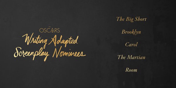 Oscars 2016 best adapted screenplay