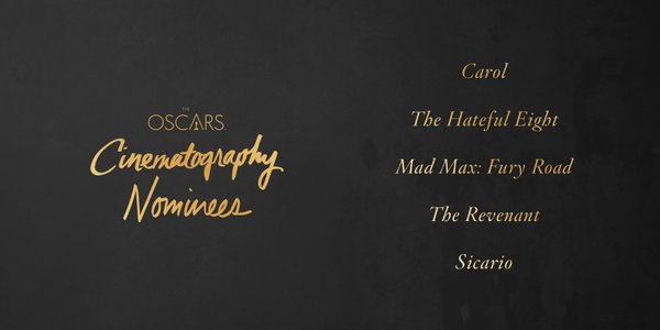 Oscars 2016 best cinematography