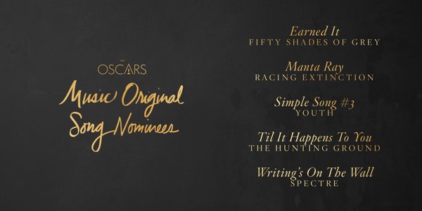 Oscars 2016 best original song