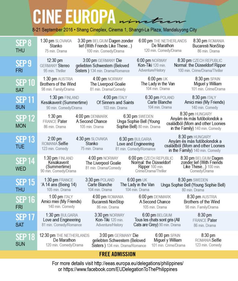 cine europa film festival 2016 schedule