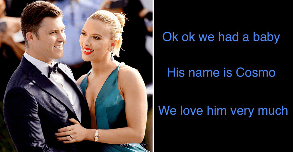 Scarlett Johansson, Colin Jost welcome baby&nbsp;boy