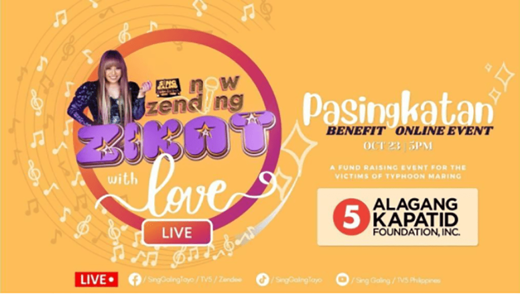 Now Zending Zikat of TV5’s ‘Sing Galing’ hosts virtual event for Typhoon Maring&nbsp;victims