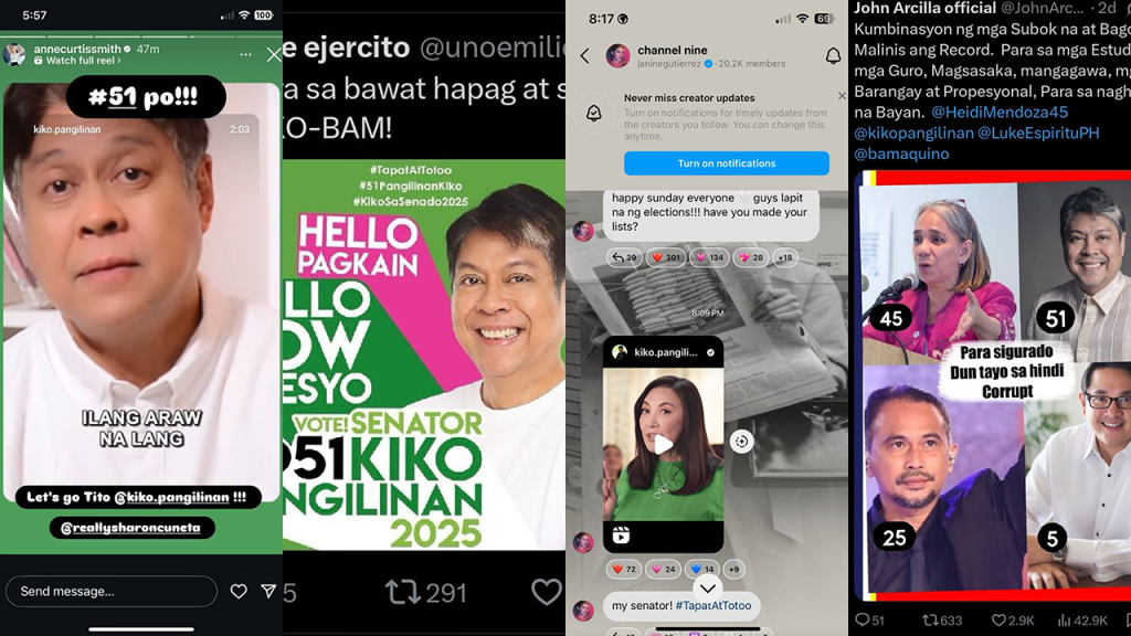 Anne Curtis, Janine Gutierrez, John Arcilla, Jake Ejercito show support for Kiko Pangilinan’s Senate bid