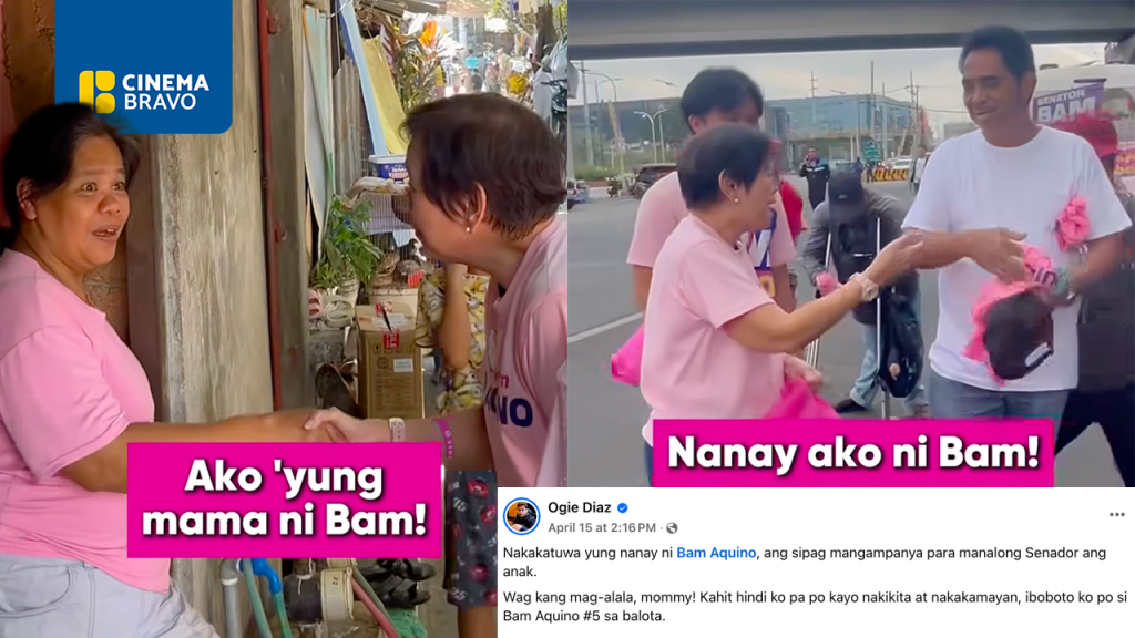 Ogie Diaz applauds Bam Aquino’s mom for tireless campaign support