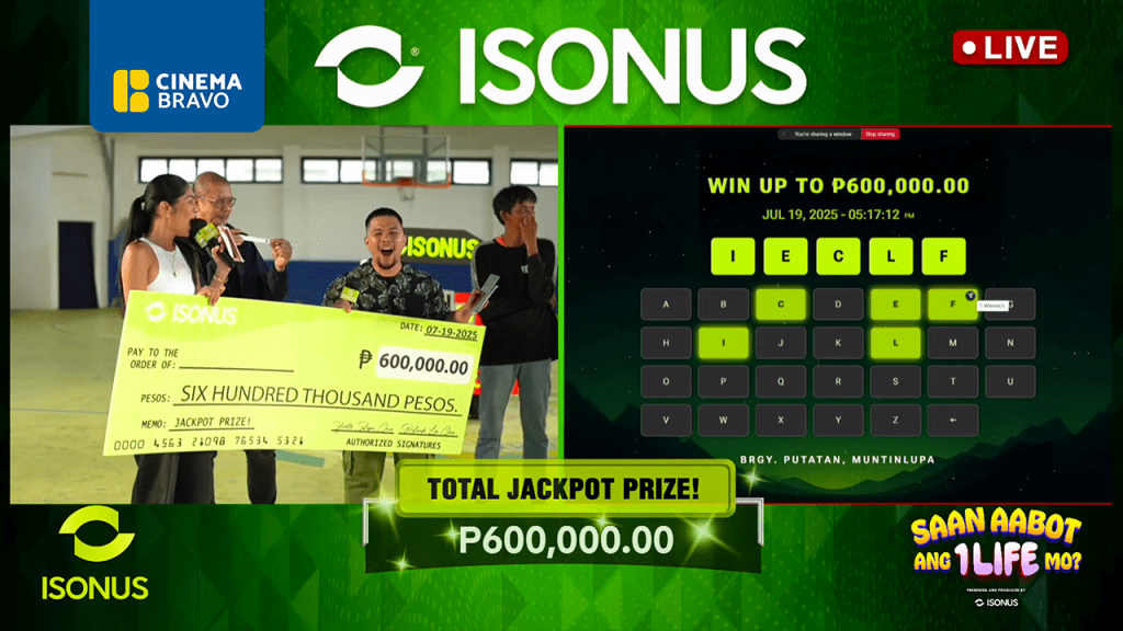 Vlogger from Butuan wins P600,000 jackpot via ISONUS streaming&nbsp;promo