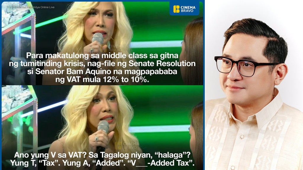 Bam Aquino’s VAT reduction bill highlighted in Vice Ganda’s ‘It’s Showtime’&nbsp;segment